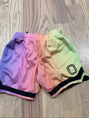 Overtime Rainbow Ombre Mesh Athletic Shorts - Black Trim